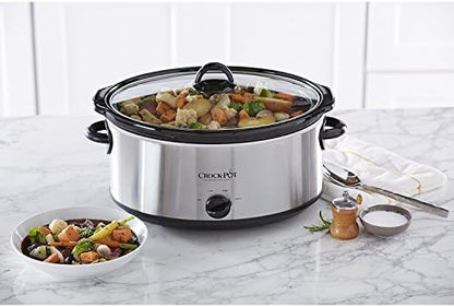 Crock-Pot 7 Quart Oval Manual Slow Cooker – Stainless Steel IDGX