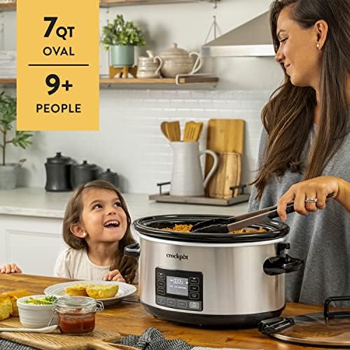Crock-Pot 7 Quart Portable Programmable Slow Cooker with Timer PNX9