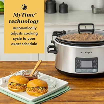 Crock-Pot 7 Quart Portable Programmable Slow Cooker with Timer PNX9