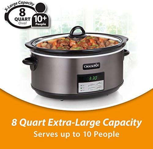 Crock-Pot 8 Quart Programmable Slow Cooker with Auto Warm HV9B