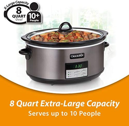 Crock-Pot 8 Quart Programmable Slow Cooker with Auto Warm HV9B