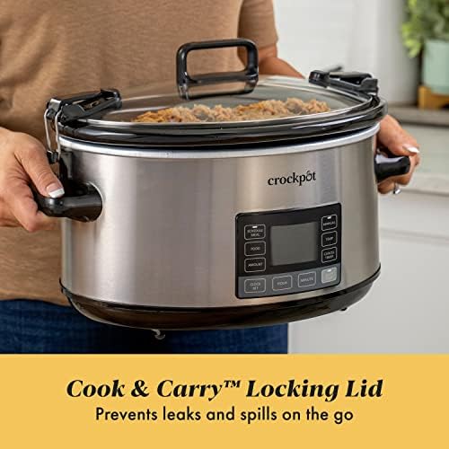 Crock-Pot 7 Quart Portable Programmable Slow Cooker with Timer PNX9