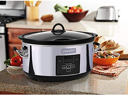 Crock-Pot 7 Quart Programmable Slow Cooker – Polished Platinum GVWN