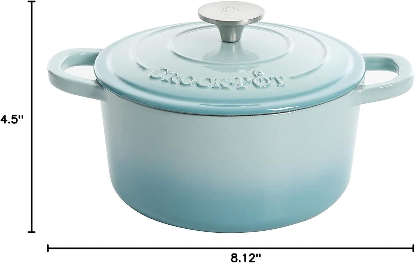 Crock-Pot 3 Quart Enameled Cast Iron Dutch Oven – Aqua NYQB