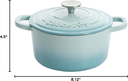 Crock-Pot 3 Quart Enameled Cast Iron Dutch Oven – Aqua NYQB